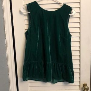 Green Velvet Blouse
